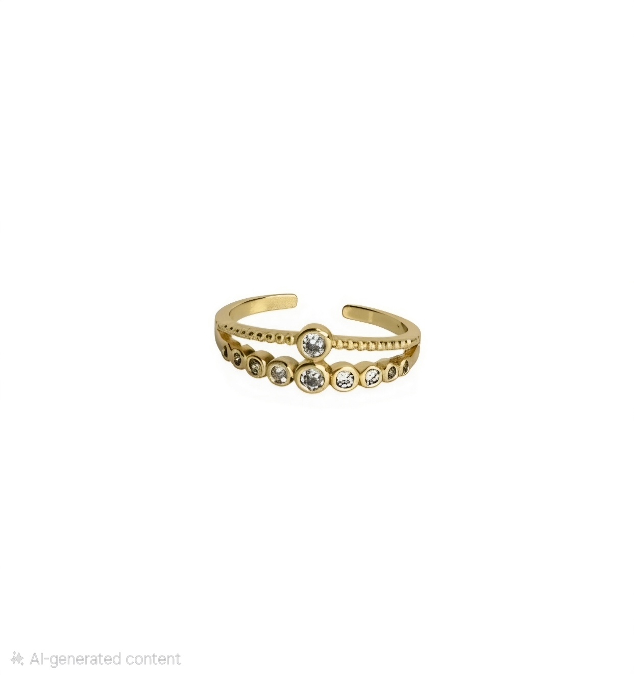 Beaded Crystal Stack Adjustable Ring
